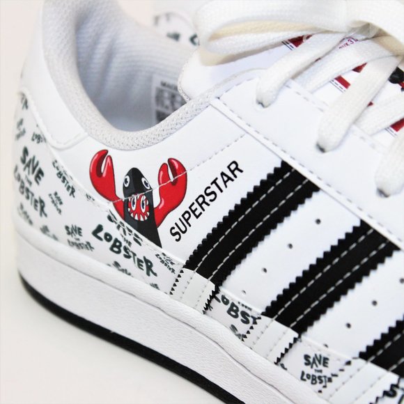 Adidas Superstar x PHILIP COLBERT "Save the Lobster" Art White / Red  Men's 5.5 - Picture 3 of 11